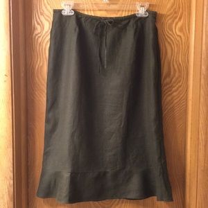 Vintage Dark Green Linen Gap Skirt Size 6